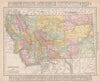 Montana state map showing counties. Yellowstone. RAND MCNALLY 1912 old
