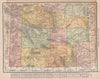 Wyoming state map showing counties. Yellowstone. RAND MCNALLY 1912 old