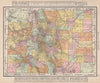 Colorado state map showing counties. RAND MCNALLY 1912 old antique chart