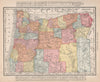 Oregon state map showing counties. RAND MCNALLY 1912 old antique chart