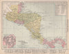 Central America. Isthmus of Panama. Canal. RAND MCNALLY 1912 old antique map
