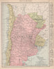 Chile, Argentina, Paraguay and Uruguay. South America. RAND MCNALLY 1912 map
