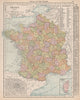 France without Alsace & Lorraine. RAND MCNALLY 1912 old antique map plan chart