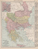 BALKANS Turkey Servia Roumania Bulgaria Greece Montenegro. RAND MCNALLY 1912 map