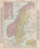 Norway & Sweden. Kristianafjord. Stockholm. Scandinavia. RAND MCNALLY 1912 map