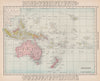 OCEANIA. Australasia Polynesia Micronesia Melanesia. RAND MCNALLY 1912 old map