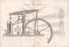 VICTORIAN ENGINEERING DRAWING. 12hp High pressure steam engine 1847 old print