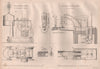 19C ENGINEERING DRAWING. Steam punching & rivetting machines. Lemaitre 1847