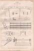 VICTORIAN ENGINEERING DRAWING. Details of Greenock water wheel 1847 old print
