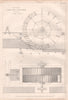 19C ENGINEERING DRAWING. Poncelet's under-shot water wheel. Guerigny France 1847