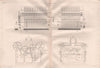 VICTORIAN ENGINEERING DRAWING. Flax spinning frame by P. Fairbairn, Leeds 1847