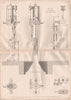 VICTORIAN ENGINEERING DRAWING. James Nasmyth's patent steam hammer details 1847