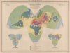 Spread of civilisation from antiquity to 1940. World on Kite Projection 1944 map
