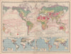 WORLD. Vegetation. Ocean Currents. Food crops. Agricultural commodities 1944 map