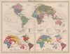 WORLD in 1941. Third Reich. Japanese occupied China. Vichy France 1944 old map