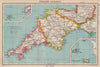 SOUTH WEST ENGLAND. Devon & Cornwall. BARTHOLOMEW 1944 old vintage map chart
