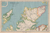 SCOTTISH HIGHLANDS. Scotland North. BARTHOLOMEW 1944 old vintage map chart