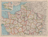FRANCE NORTH in departements. BARTHOLOMEW 1944 old vintage map plan chart