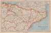 SPAIN NORTH-EAST. Catalonia (Catalunya) Aragon Navarra Basque Country 1944 map