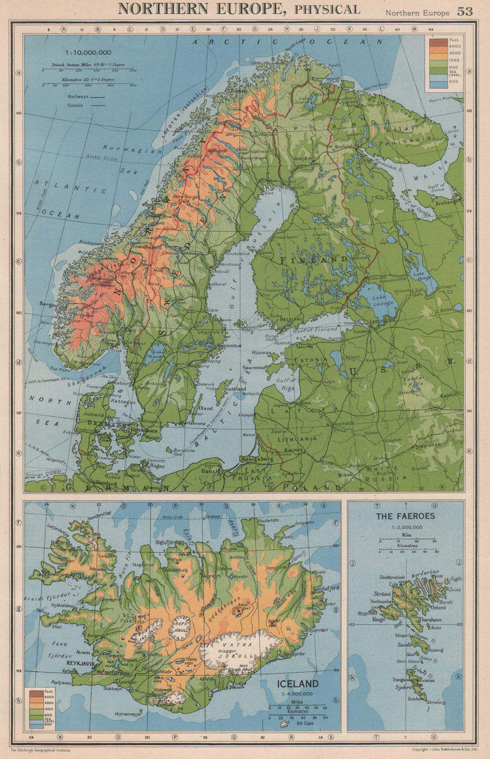 SCANDINAVIA PHYSICAL. Norway Sweden Denmark Finland (<1940 borders) 1944 map