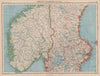 SCANDINAVIA. Norway and Sweden, Central. Railways. BARTHOLOMEW 1944 old map