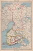 FINLAND showing provinces, and pre-1940 borders/changes 1944 old vintage map