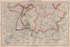 SOUTHERN GERMANY. Bavaria Wurttemberg Saar Baden. BARTHOLOMEW 1944 old map
