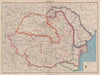 ROMANIA showing land ceded to USSR, Bulgaria & Hungary in 1940 1944 old map