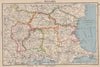 BULGARIA showing okrugs/okrags & landed ceded by Romania in 1940 1944 old map