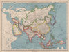 ASIA POLITICAL. Shows Japanese occupied Manchuria, Caroline & Marianas 1944 map
