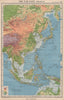 THE FAR EAST PHYSICAL. East Asia East Indies. BARTHOLOMEW 1944 old vintage map