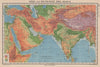 SOUTH & SOUTH WEST ASIA. Physical. Main railways. BARTHOLOMEW 1944 old map