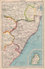 NATAL & SWAZILAND. inset Mauritius. South Africa. BARTHOLOMEW 1944 old map
