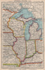MIDWEST USA. WI Michigan Illinois Indiana. Great Lakes. BARTHOLOMEW 1944 map