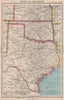TEXAS AND OKLAHOMA. USA state map. BARTHOLOMEW 1944 old vintage plan chart