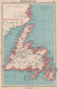 NEWFOUNDLAND showing divisions. St Pierre Miquelon. Canada. BARTHOLOMEW 1944 map