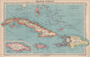 GREATER ANTILLES. Cuba Hispaniola Jamaica Bahamas. Haiti Dominican Rep. 1944 map