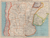 CENTRAL CHILE AND ARGENTINA. Showing provinces. Uruguay. BARTHOLOMEW 1944 map