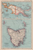 AUSTRALASIA. New Guinea; Tasmania showing counties. BARTHOLOMEW 1944 old map