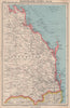 QUEENSLAND COAST, SOUTH. showing counties. BARTHOLOMEW 1944 old vintage map
