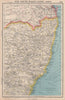 NEW SOUTH WALES COAST, NORTH. showing counties. BARTHOLOMEW 1944 old map