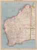 WESTERN AUSTRALIA. showing land districts & goldfields. BARTHOLOMEW 1944 map