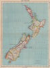 NEW ZEALAND. Showing provinces. BARTHOLOMEW 1944 old vintage map plan chart