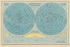 ASTRONOMY. Northern & Southern Heavens. Planet sizes. BARTHOLOMEW 1947 old map