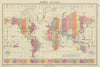 WORLD. Time Zones. UK Ireland Spain & France on same zone. BARTHOLOMEW 1947 map