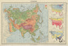 EURASIA. Europe Asia. January July temperature. Rainfall. BARTHOLOMEW 1947 map