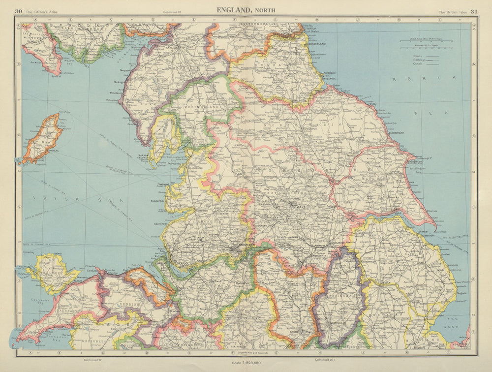 N ENGLAND. Lincolnshire parts. Lindsey Holland Kesteven. Yorks Ridings 1947 map