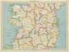 IRELAND CENTRAL. Connaught & Leinster. Eire. BARTHOLOMEW 1947 old vintage map