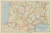 FRANCE SOUTH-WEST. Departements. BARTHOLOMEW 1947 old vintage map plan chart