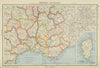 FRANCE SOUTH-EAST pre 1947-border changes. w/o Tende & Mt Cenis 1947 old map